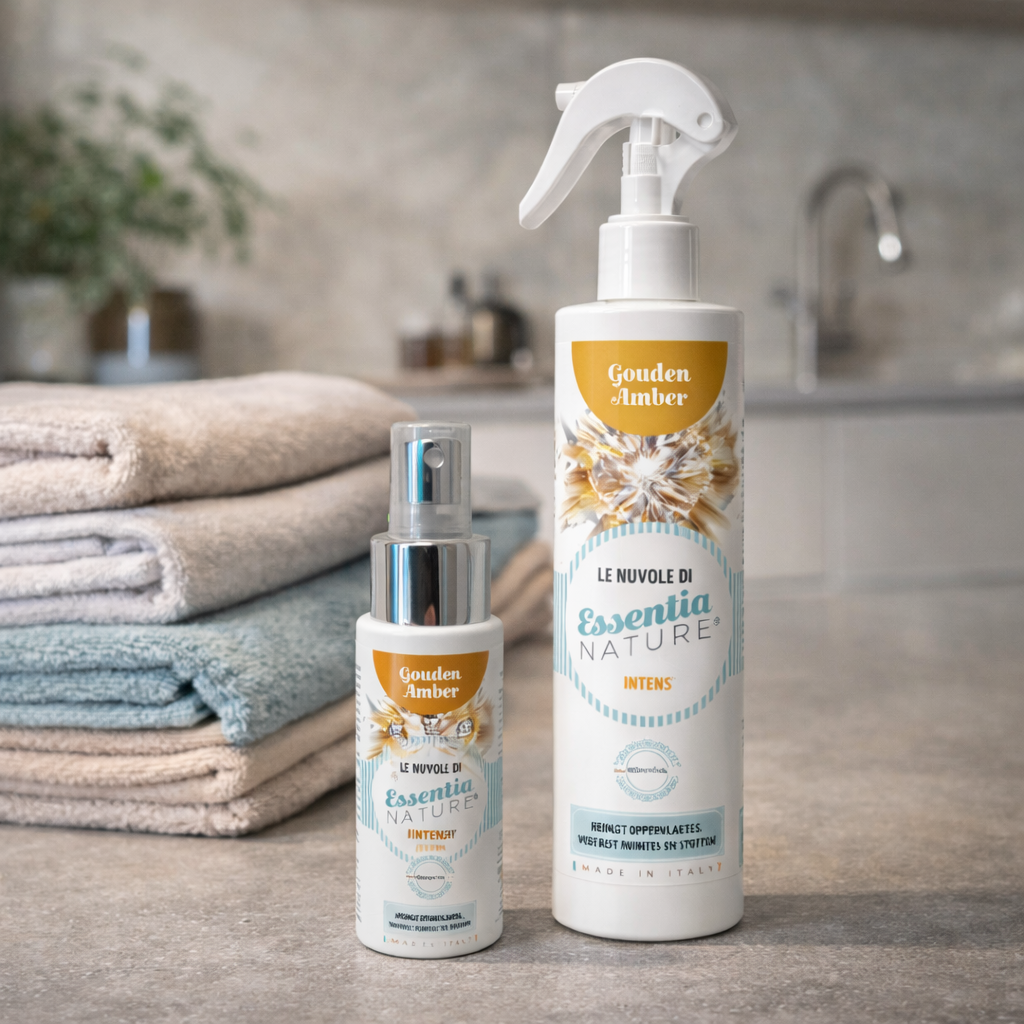 Cloud Wasparfum Amber Gold – Deze compacte reinigingsspray is perfect voor onderweg. De warme, luxueuze en licht zoete geur van amber gold reinigt effectief en laat je kleding en kleine oppervlakken heerlijk fris en elegant ruiken