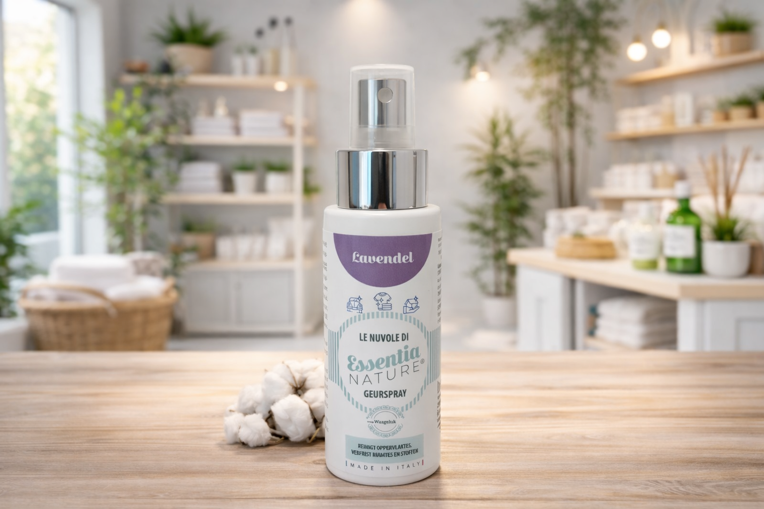 Cloud Lavendel 50ml – Deze compacte reinigingsspray is perfect voor onderweg. De kalmerende, bloemige en frisse geur van lavendel reinigt effectief en laat je kleding en kleine oppervlakken heerlijk rustgevend en langdurig fris ruiken. Dankzij het handige formaat neem je hem makkelijk mee in je tas, ideaal voor een snelle opfrisbeurt waar je ook bent.
