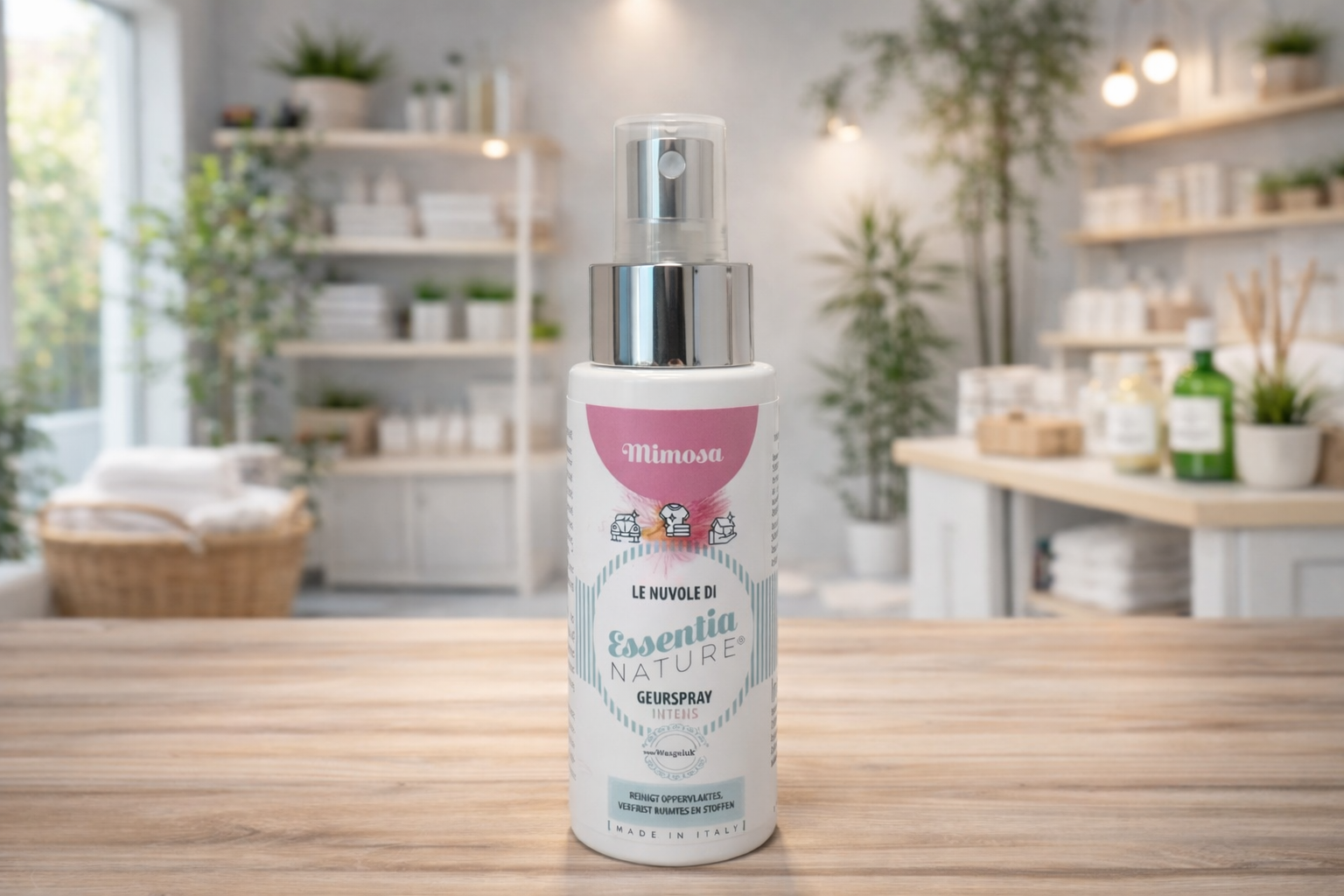 Cloud Mimosa 50ml – Deze compacte reinigingsspray is perfect voor onderweg. De warme, zachte en licht bloemige geur van mimosa reinigt effectief en laat je kleding en kleine oppervlakken heerlijk fris en subtiel zoet ruiken. Dankzij het handige formaat neem je hem makkelijk mee in je tas, ideaal voor een snelle opfrisbeurt waar je ook bent.