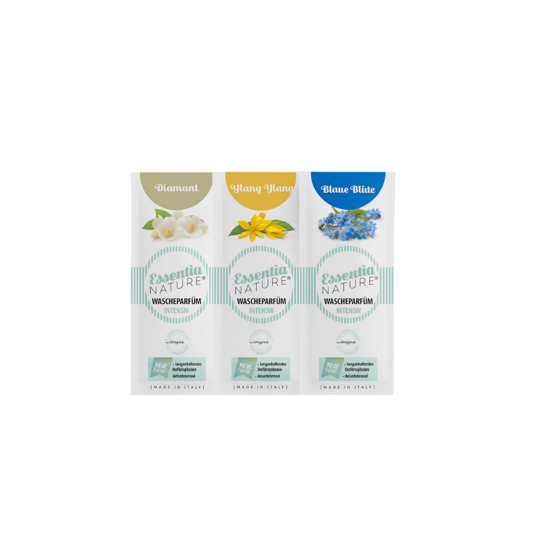 Probenset Wäscheparfüm INTENS Blaue Blüte, Diamant, Ylang Ylang