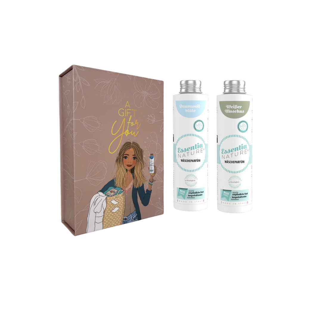 Geschenkbox „Mix & Match Classic“ mit zwei frei wählbaren Waschparfums (je 250 ml) in einer luxuriösen, wiederverwendbaren Box mit Magnetverschluss.