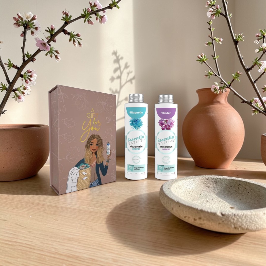 Geschenkbox „Mix & Match Classic“ mit zwei frei wählbaren Waschparfums (je 250 ml) in einer luxuriösen, wiederverwendbaren Box mit Magnetverschluss.